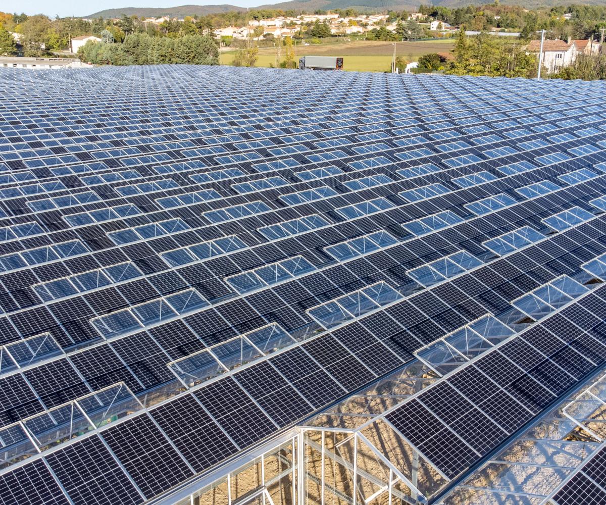 Serres photovoltaïques et Agrivoltaïsme - Panneaux solaires pour l'agriculture - Solutions d'énergies renouvelables pour les agriculteurs, industriels et collectivités